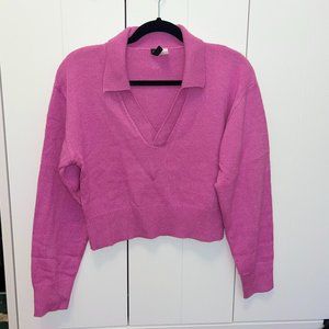 Pink Collared Sweater